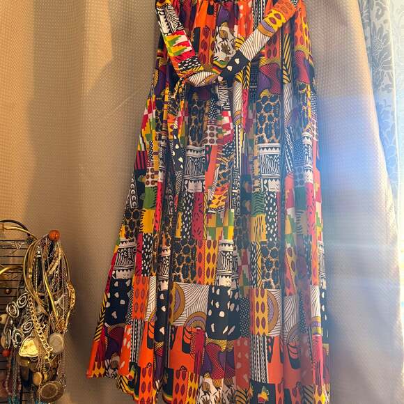 Vibrant African Print Culottes, Patchwork Kente & Dashiki Style, Sz Xl-1x - Picture 9 of 9